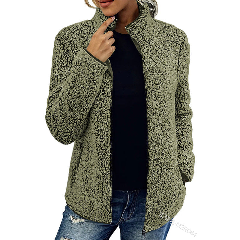 Damen Jacke mit hohem Kragen und Reißverschluss, lässig und bequem - 4 - Trendlinie