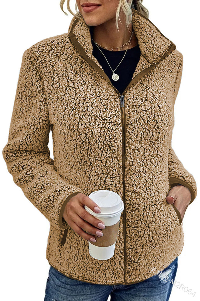 Damen Jacke mit hohem Kragen und Reißverschluss, lässig und bequem - 8 - Trendlinie