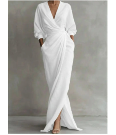 Maxikleid Damen mit Wickelschnitt und V-Ausschnitt - 7 - Trendlinie