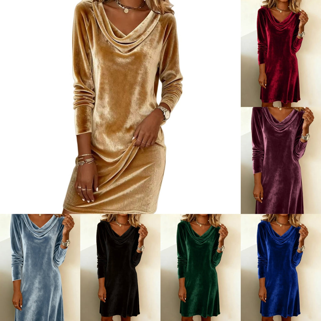 Wickelkleid Damen mit V-Ausschnitt und langen Ärmeln, elegant und figurumspielend - 3 - Trendlinie