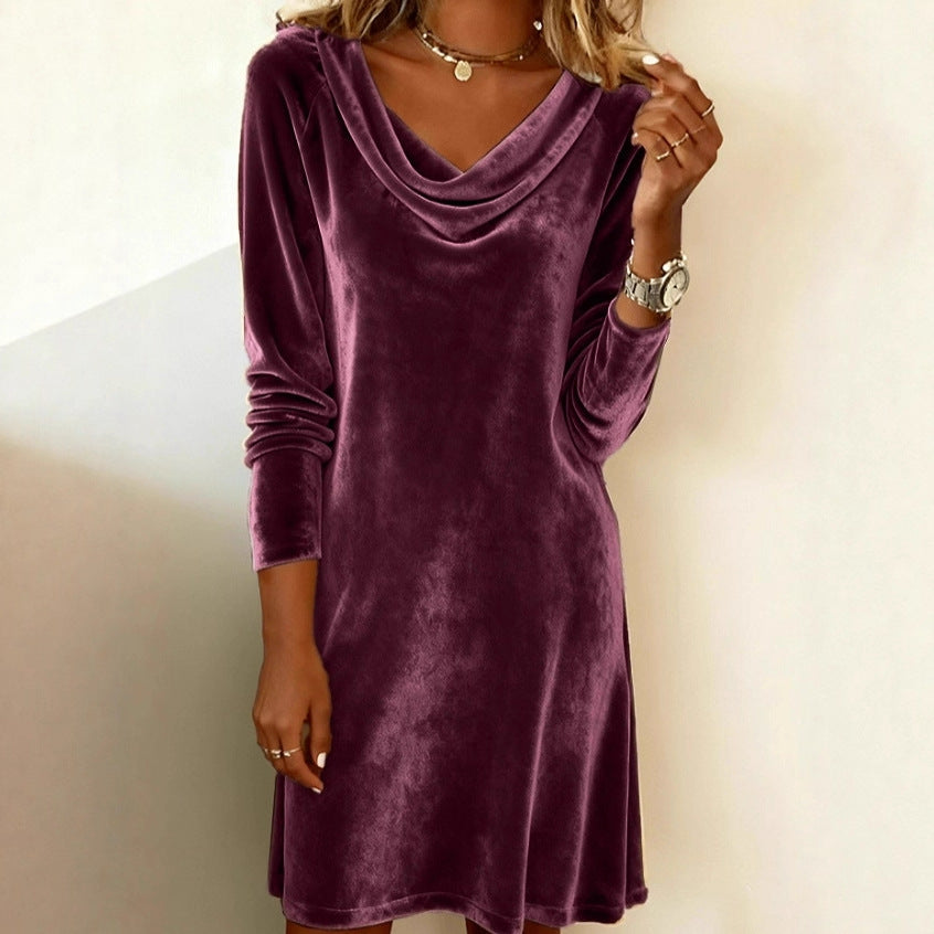 Wickelkleid Damen mit V-Ausschnitt und langen Ärmeln, elegant und figurumspielend - 6 - Trendlinie