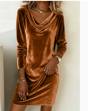Wickelkleid Damen mit V-Ausschnitt und langen Ärmeln, elegant und figurumspielend - 11 - Trendlinie