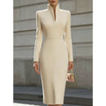 Kleid Damen mit V-Ausschnitt und tailliertem Schnitt für elegante Anlässe - 1 - Trendlinie
