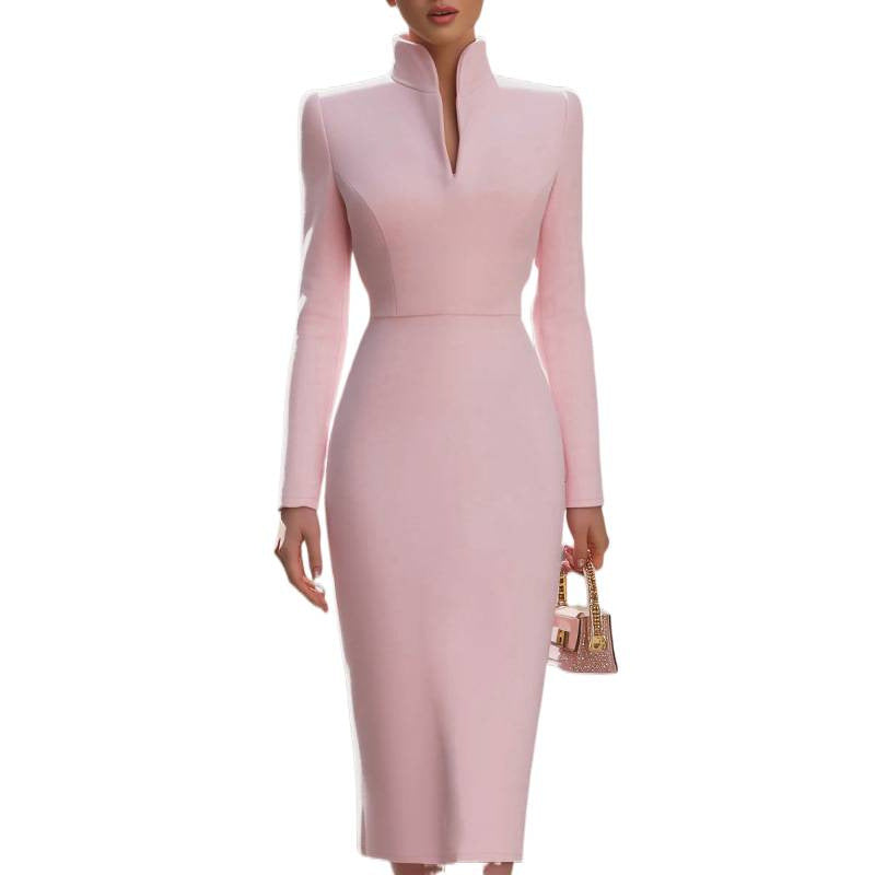 Kleid Damen mit V-Ausschnitt und tailliertem Schnitt für elegante Anlässe - 4 - Trendlinie