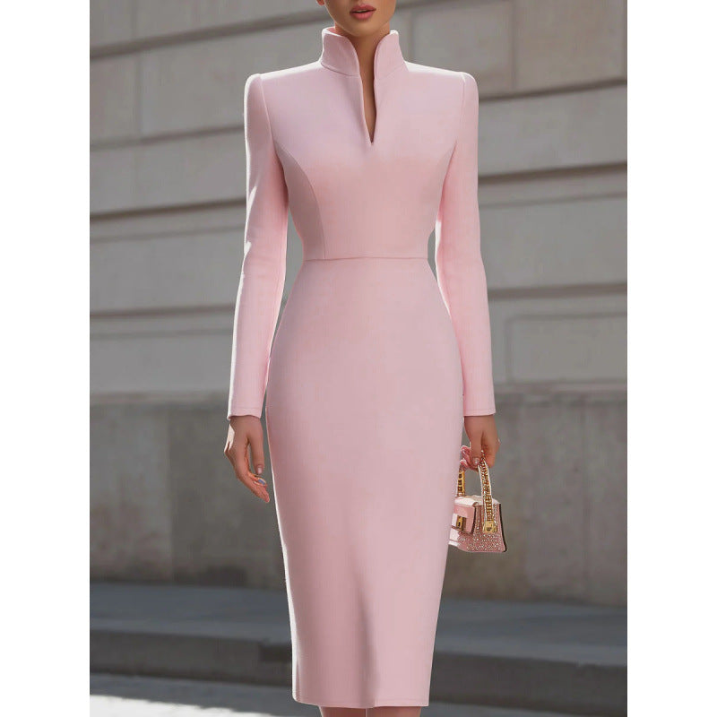 Kleid Damen mit V-Ausschnitt und tailliertem Schnitt für elegante Anlässe - 6 - Trendlinie