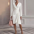 Wickelkleid Damen mit tiefem V-Ausschnitt und eleganter Drapierung - 6 - Trendlinie