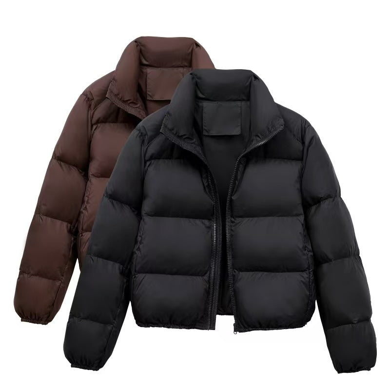 Damen Jacke mit Reißverschluss und hoch geschlossenem Kragen, kurz geschnitten - 5 - Trendlinie