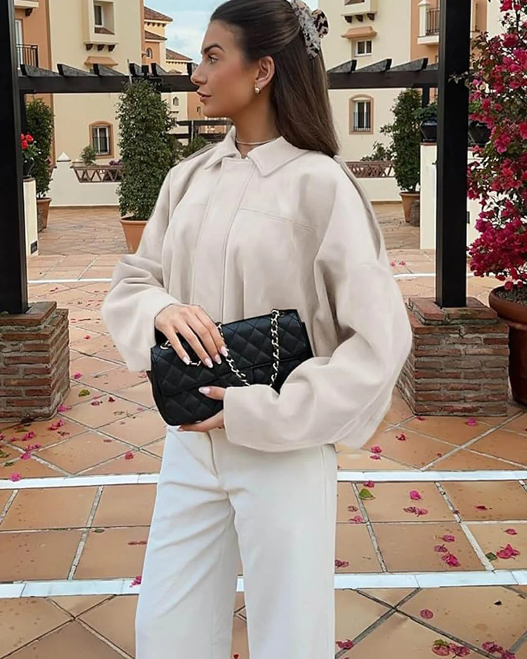 Damen Jacke im lässigen Oversized-Schnitt mit strukturiertem Kragen - 9 - Trendlinie
