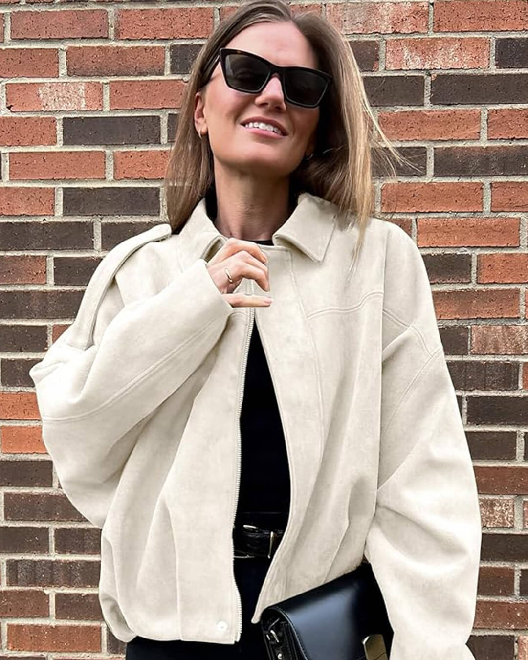 Damen Jacke im lässigen Oversized-Schnitt mit strukturiertem Kragen - 15 - Trendlinie