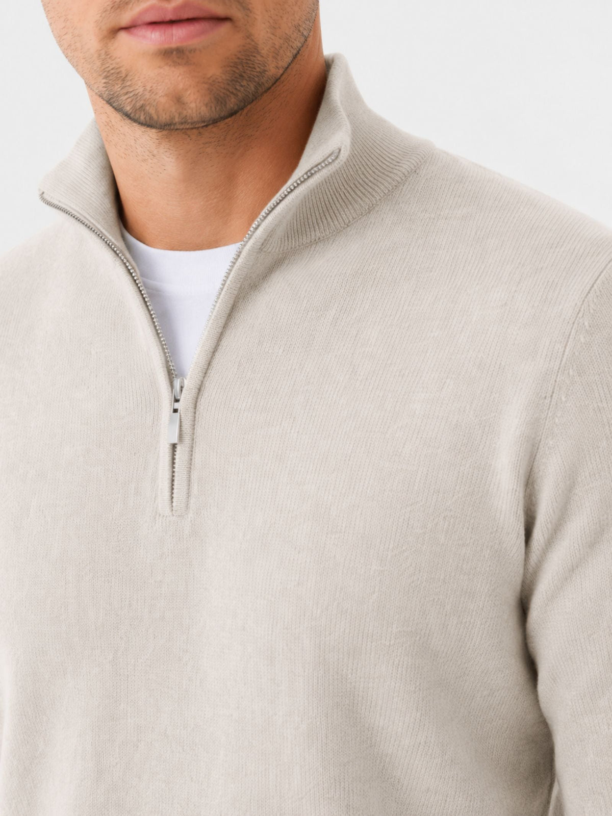 Halbzip-Pullover Damen tailliert mit Langarm - 4 - Trendlinie