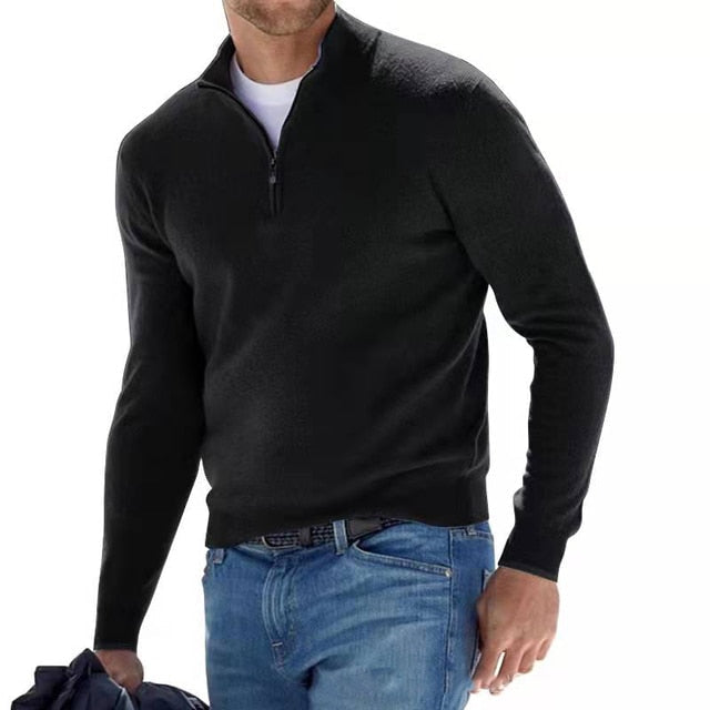 Halbzip-Pullover Damen tailliert mit Langarm - 10 - Trendlinie