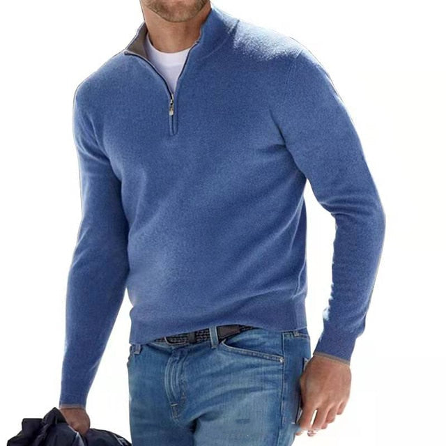 Halbzip-Pullover Damen tailliert mit Langarm - 11 - Trendlinie