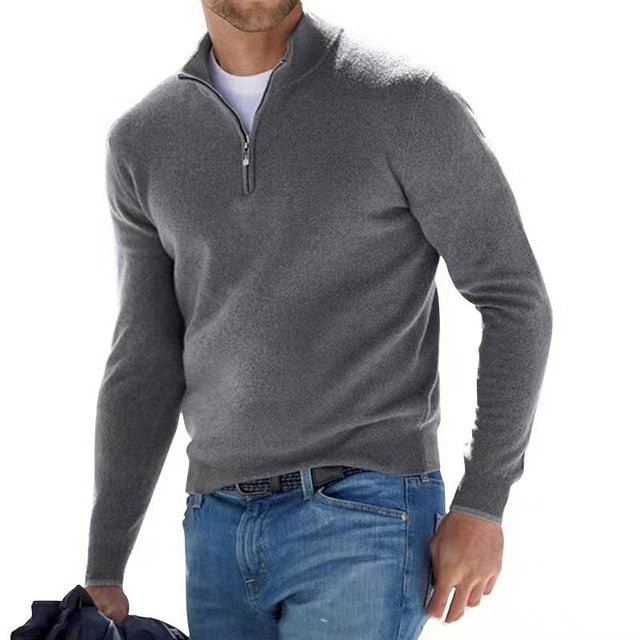 Halbzip-Pullover Damen tailliert mit Langarm - 12 - Trendlinie