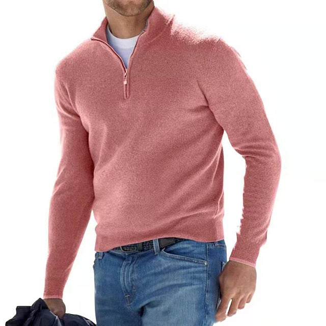 Halbzip-Pullover Damen tailliert mit Langarm - 14 - Trendlinie