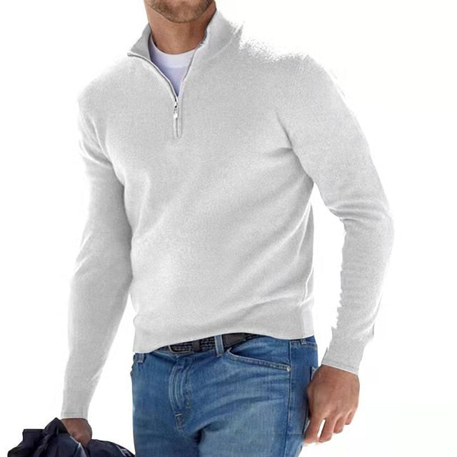 Halbzip-Pullover Damen tailliert mit Langarm - 15 - Trendlinie