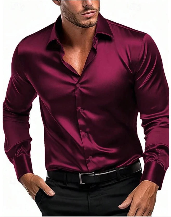 Elegantes Hemd Herren mit italienischem Kragen und Langarm - 1 - Trendlinie