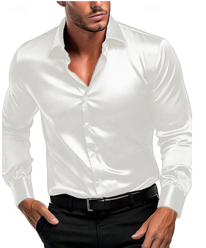 Elegantes Hemd Herren mit italienischem Kragen und Langarm - 2 - Trendlinie