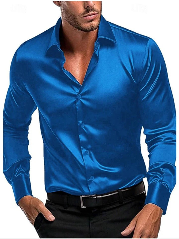 Elegantes Hemd Herren mit italienischem Kragen und Langarm - 3 - Trendlinie