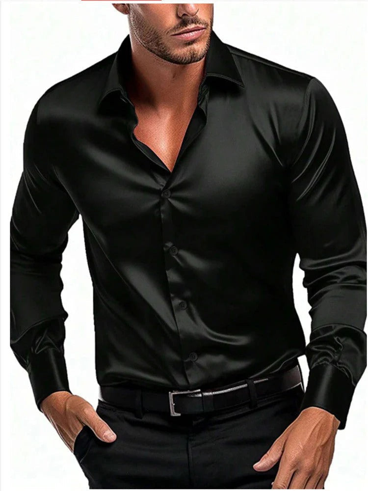 Elegantes Hemd Herren mit italienischem Kragen und Langarm - 4 - Trendlinie