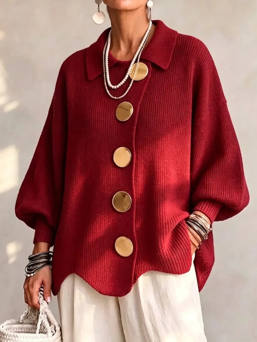 Cardigan Damen mit Oversized-Schnitt und eleganten Knöpfen - 6 - Trendlinie