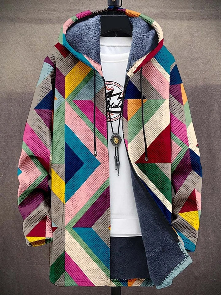 Kapuzenjacke Damen mit modernem geometrischen Design und praktischen Taschen - 4 - Trendlinie