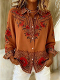 Damen Bluse mit floralem Design und Langarm - 1 - Trendlinie