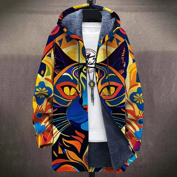 Bunte Jacke Damen mit Kapuze und auffälligem Design - 1 - Trendlinie