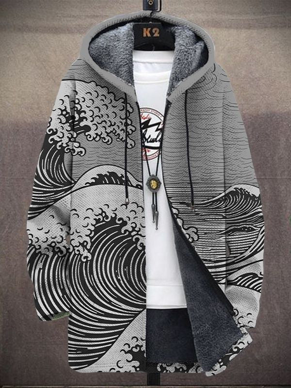 Hoodie Damen mit Wellenmuster und Kapuze - 3 - Trendlinie