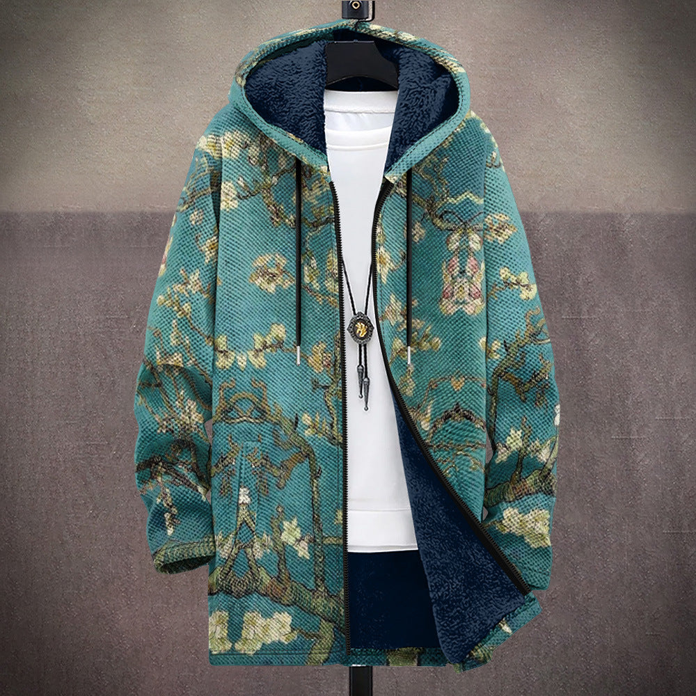 Wolljacke Damen mit Kapuze und floralem Muster - 1 - Trendlinie