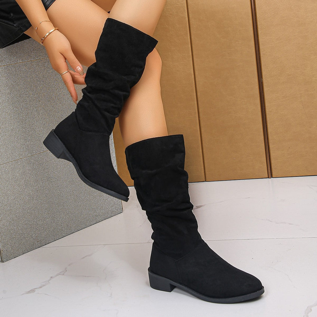 Damen Slouchy Stiefel mit runder Schuhspitze für lässige Looks - 4 - Trendlinie