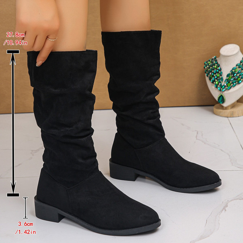 Damen Slouchy Stiefel mit runder Schuhspitze für lässige Looks - 6 - Trendlinie