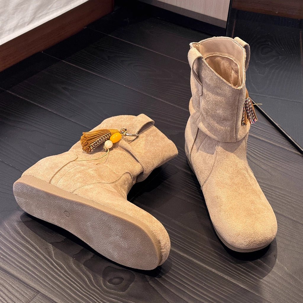 Damen Stiefeletten mit stilvoller Quaste - 6 - Trendlinie