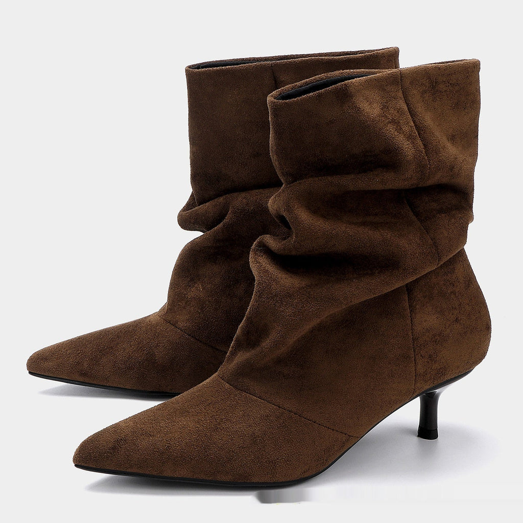 Damen Slouchy Stiefel mit Eleganter Spitze - 3 - Trendlinie