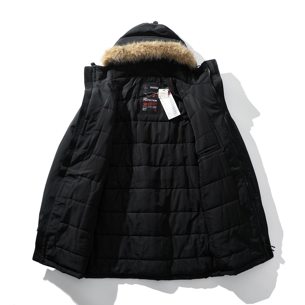 Herren Winterjacke mit Kapuze und weichem Fellkragen - 2 - Trendlinie