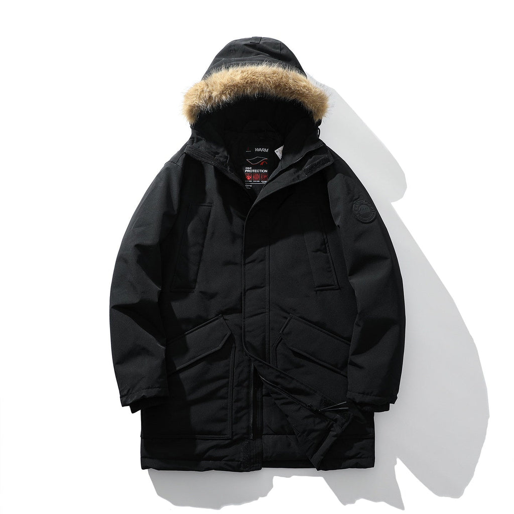 Herren Winterjacke mit Kapuze und weichem Fellkragen - 5 - Trendlinie