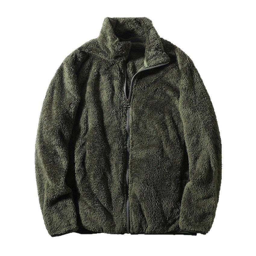 Männliche Fleece Jacke mit hohem Kragen und Reißverschluss - 3 - Trendlinie