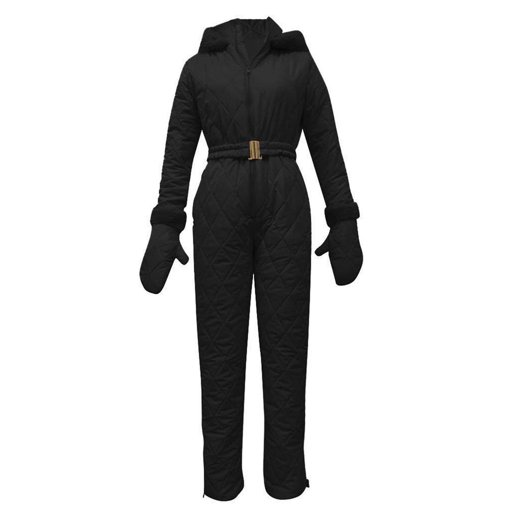 Damen Jumpsuit mit Kunstfellkragen für stilvolle Auftritte - 2 - Trendlinie