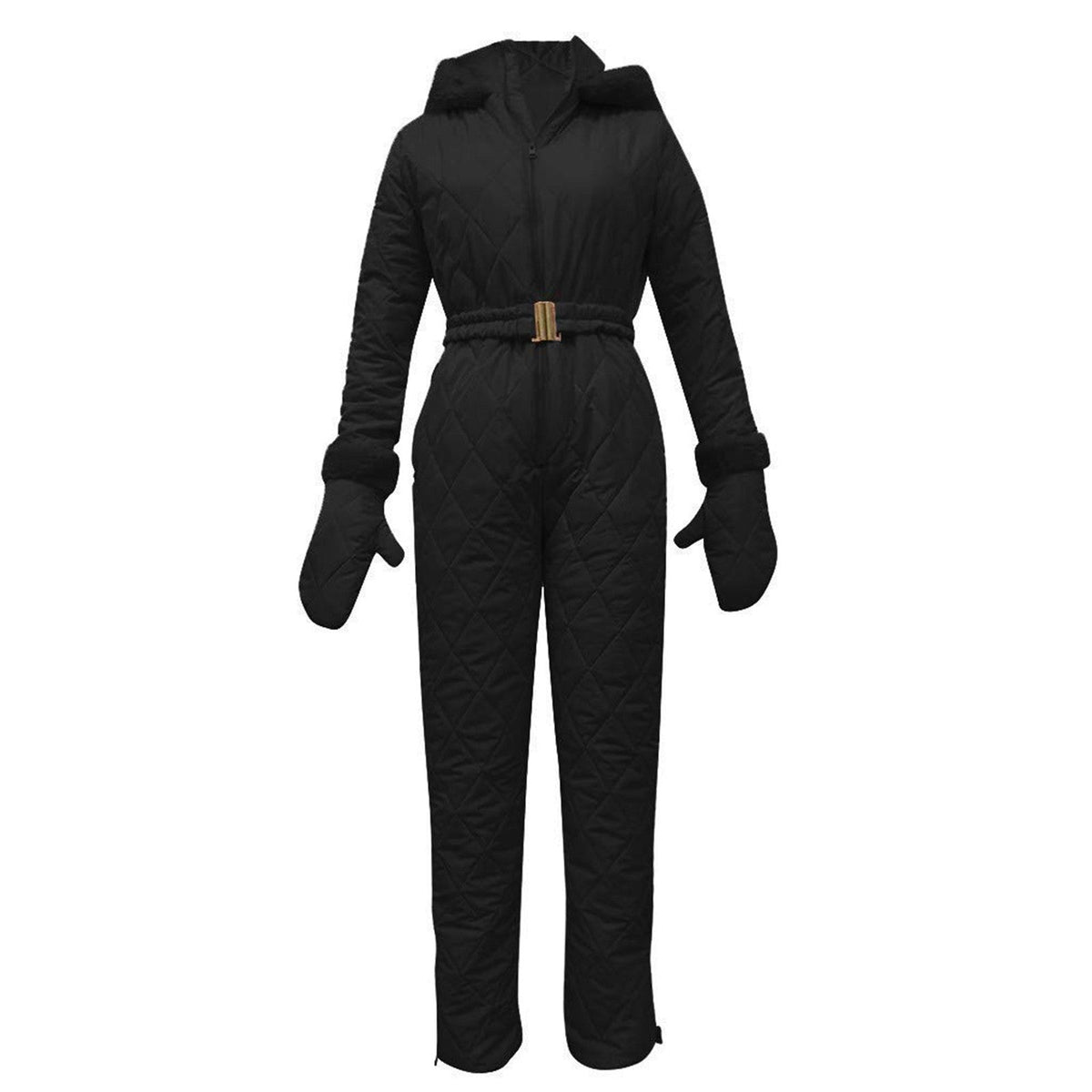 Damen Jumpsuit mit Kunstfellkragen für stilvolle Auftritte - 2 - Trendlinie