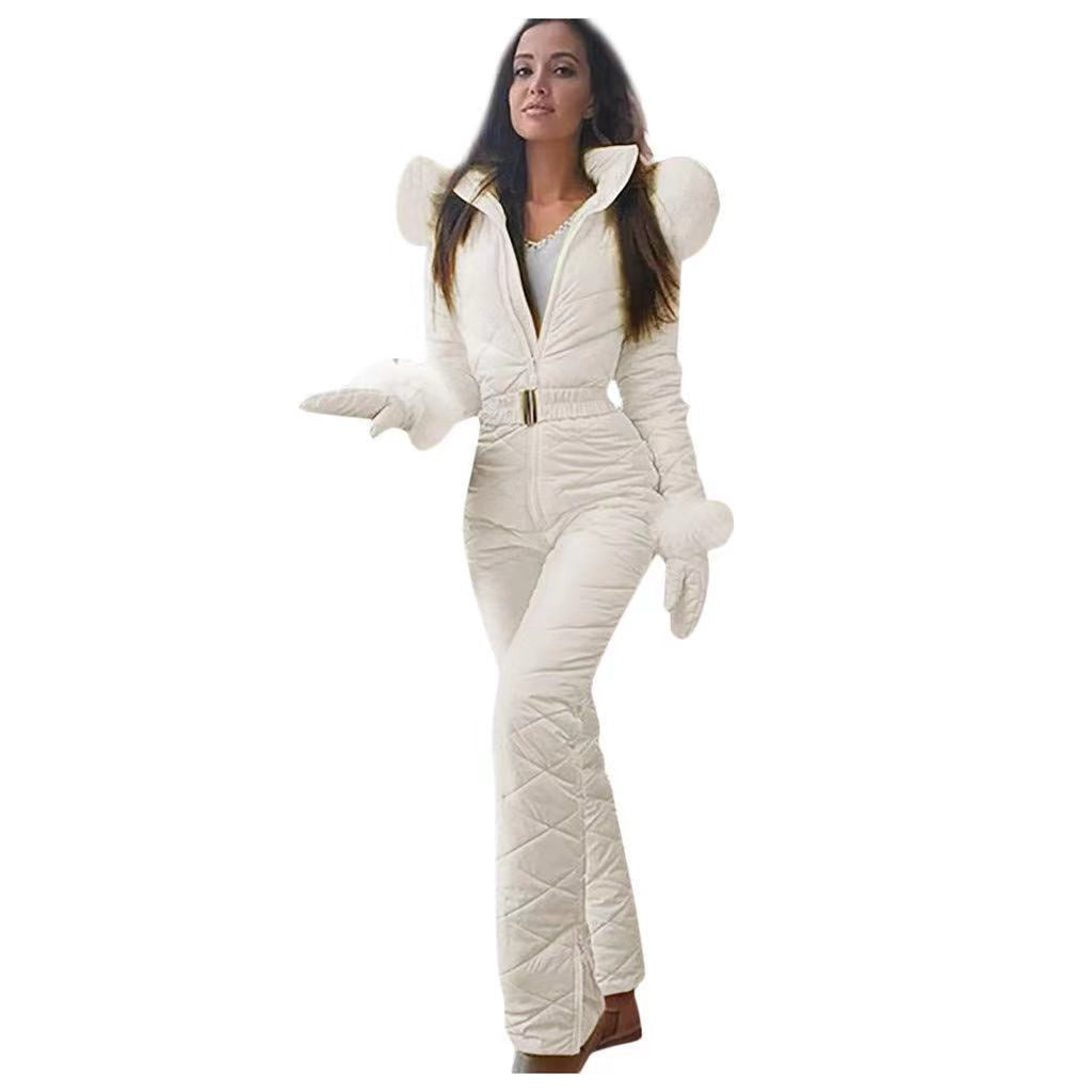 Damen Jumpsuit mit Kunstfellkragen für stilvolle Auftritte - 7 - Trendlinie
