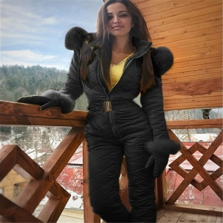 Damen Jumpsuit mit Kunstfellkragen für stilvolle Auftritte - 8 - Trendlinie
