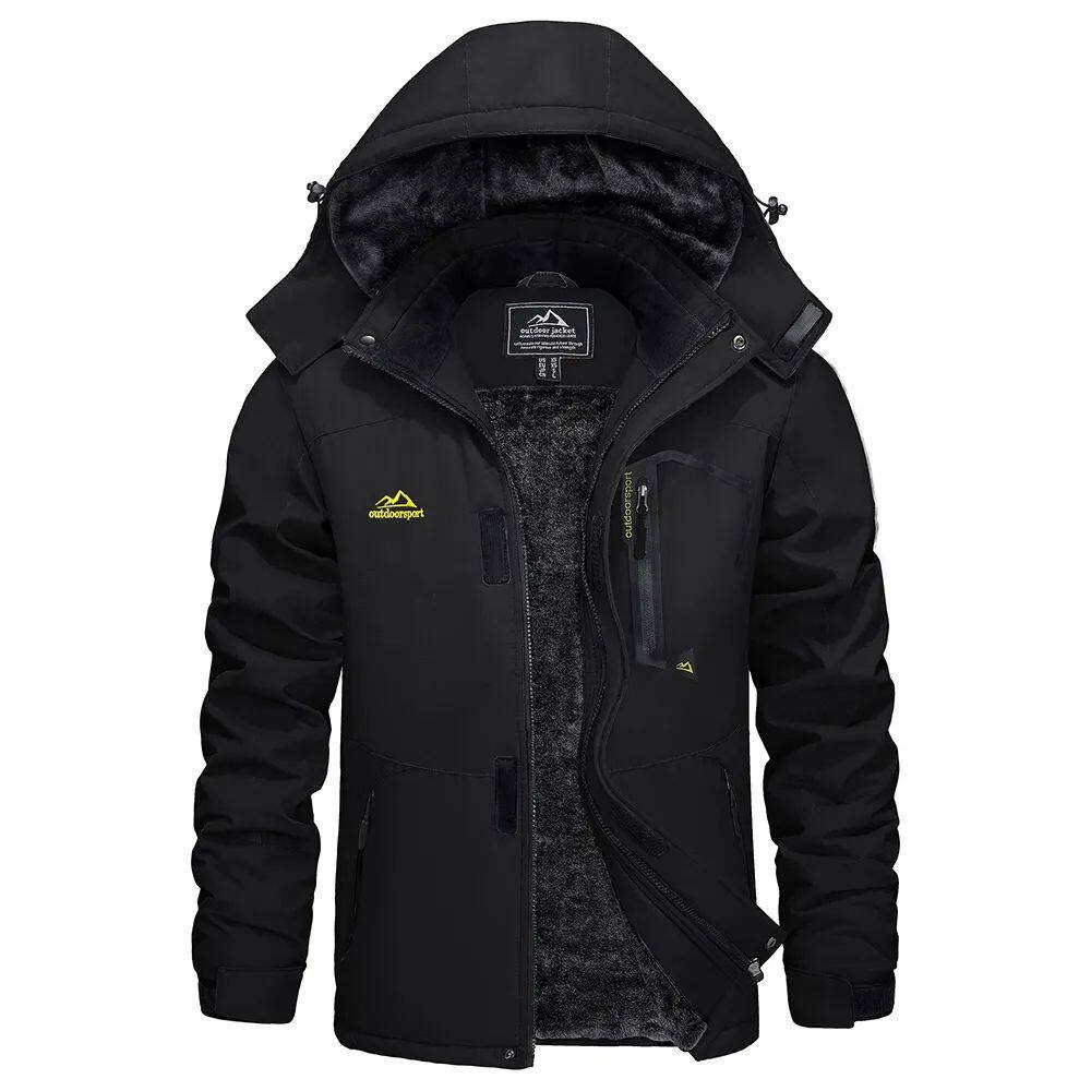 Herren Fitted Winterjacke mit abnehmbarer Kapuze für kalte Tage - 5 - Trendlinie