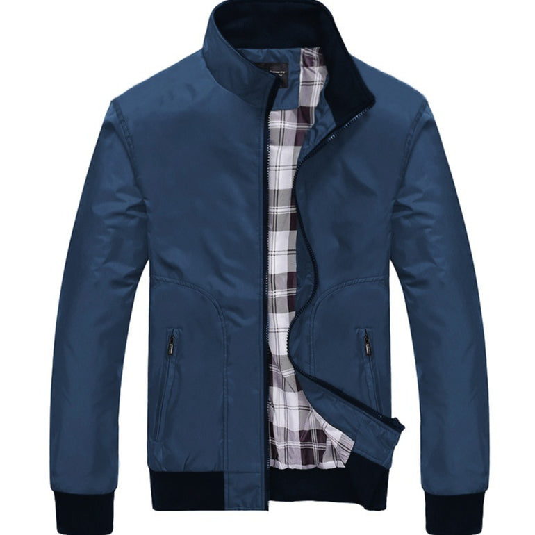 Moderne Herrenjacke mit Stehkragen für Freizeitoutfits - 1 - Trendlinie