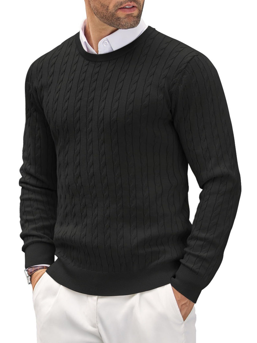 Modischer Herrenpullover Slim Fit mit gedrehtem Zopfmuster - 3 - Trendlinie