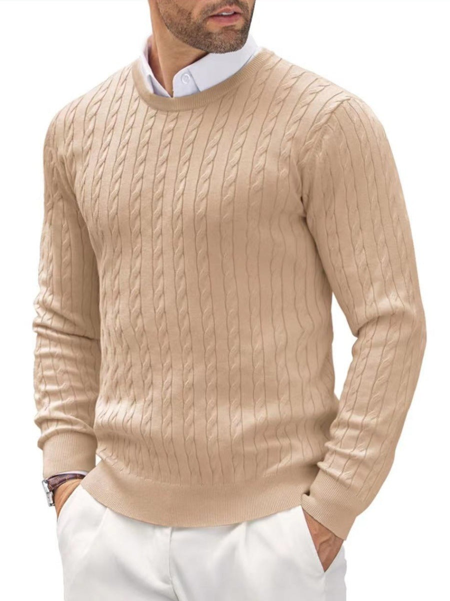 Modischer Herrenpullover Slim Fit mit gedrehtem Zopfmuster - 6 - Trendlinie