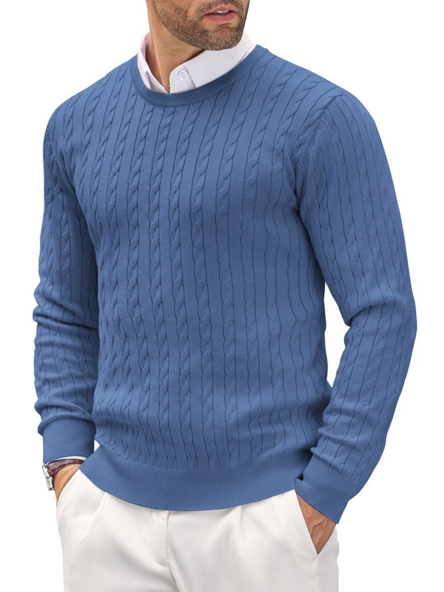 Modischer Herrenpullover Slim Fit mit gedrehtem Zopfmuster - 8 - Trendlinie