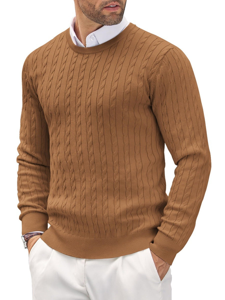Modischer Herrenpullover Slim Fit mit gedrehtem Zopfmuster - 10 - Trendlinie