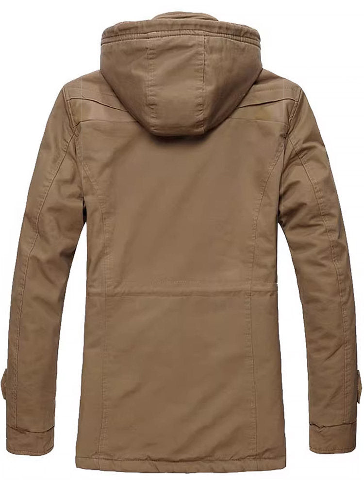 Winddichte Herrenjacke mit abnehmbarer Kapuze für stilvolle Outdoor-Aktivitäten - 1 - Trendlinie