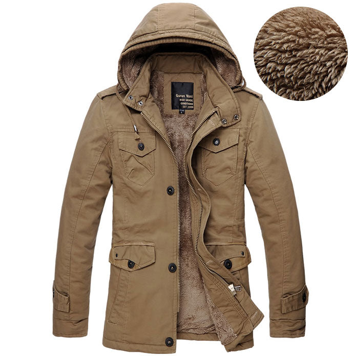 Winddichte Herrenjacke mit abnehmbarer Kapuze für stilvolle Outdoor-Aktivitäten - 3 - Trendlinie