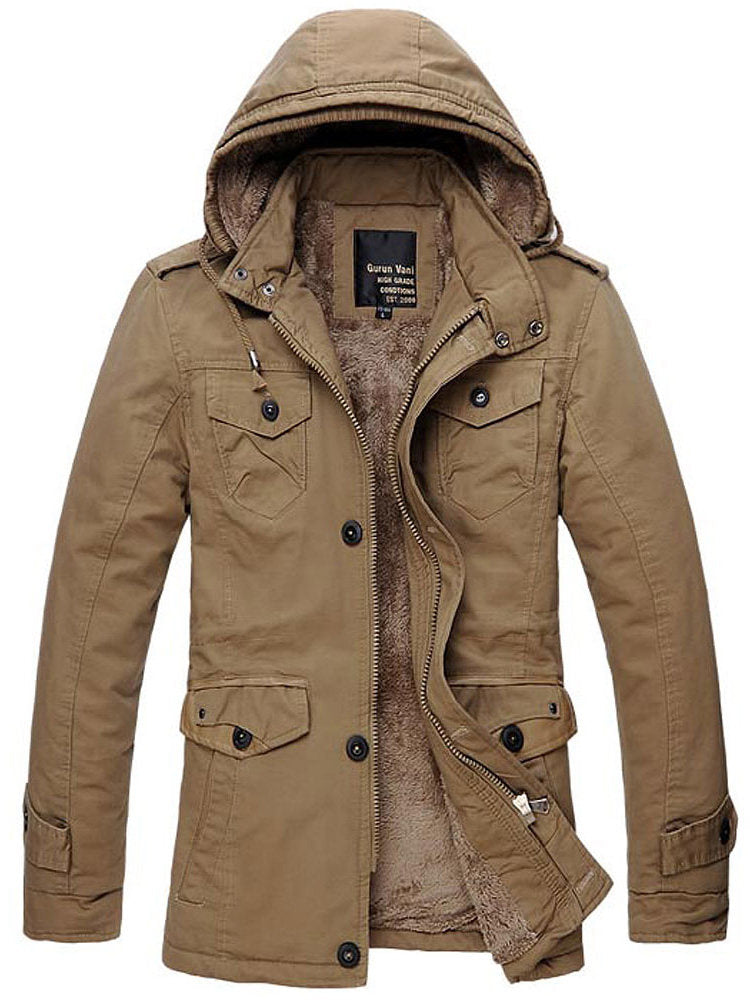 Winddichte Herrenjacke mit abnehmbarer Kapuze für stilvolle Outdoor-Aktivitäten - 5 - Trendlinie