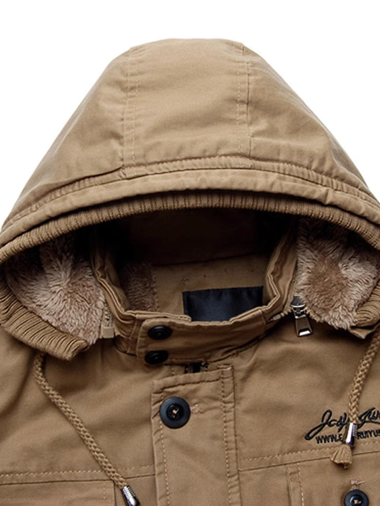 Winddichte Herrenjacke mit abnehmbarer Kapuze für stilvolle Outdoor-Aktivitäten - 8 - Trendlinie